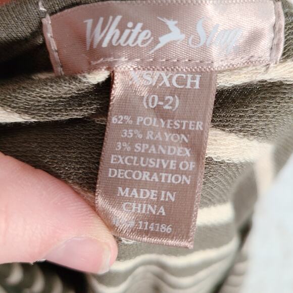 NWOT White Stag green tan 3/4 sleeve oversized top size xs - Picture 9 of 9